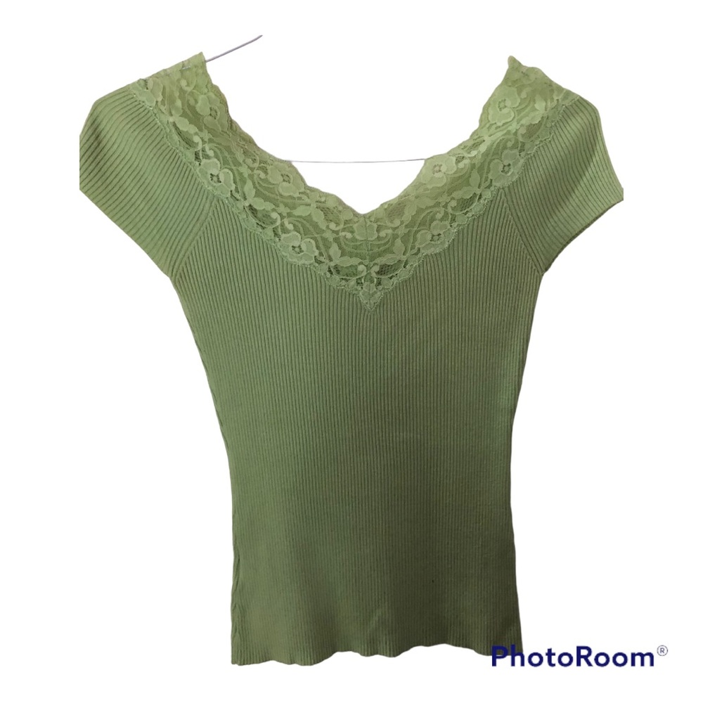 Green Casual Knit Top